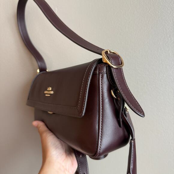 Coach Etta Small Flap Shoulder Bag CCV63 smooth leather/Im/Espresso - Picture 2 of 11